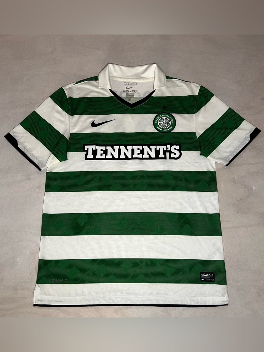 Nike Celtic FC Hooped Soccer Jersey - Green & White